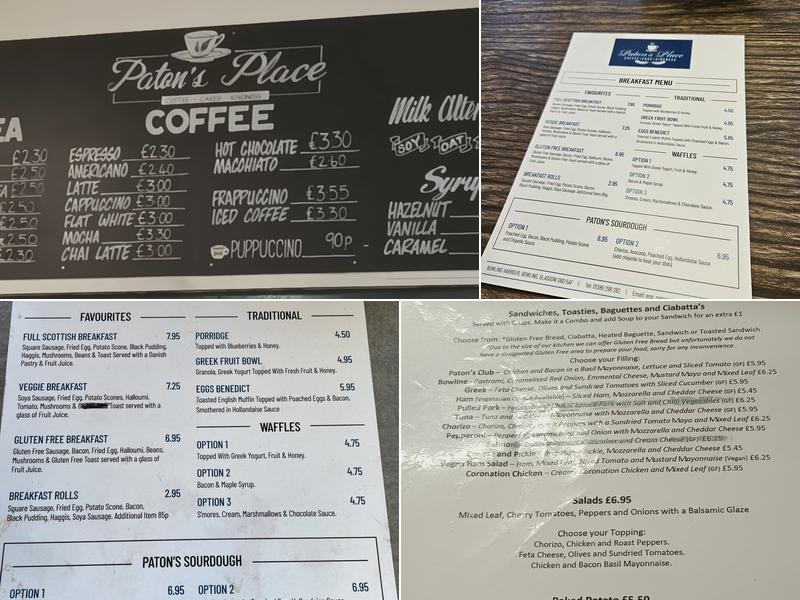 Paton’s Place Menu