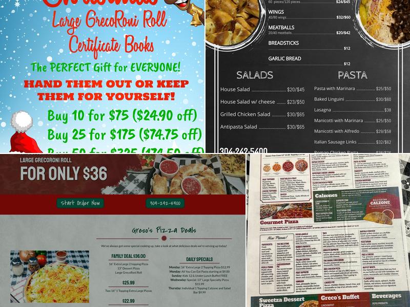 Greco's Menu
