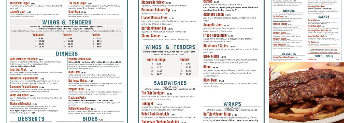 Copper Blue Menu