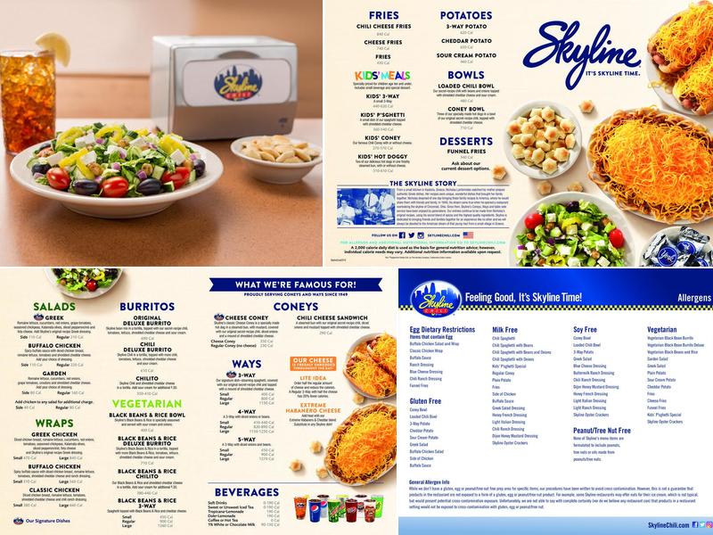 Skyline Chili Menu