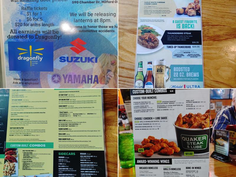 Quaker Steak & Lube Menu