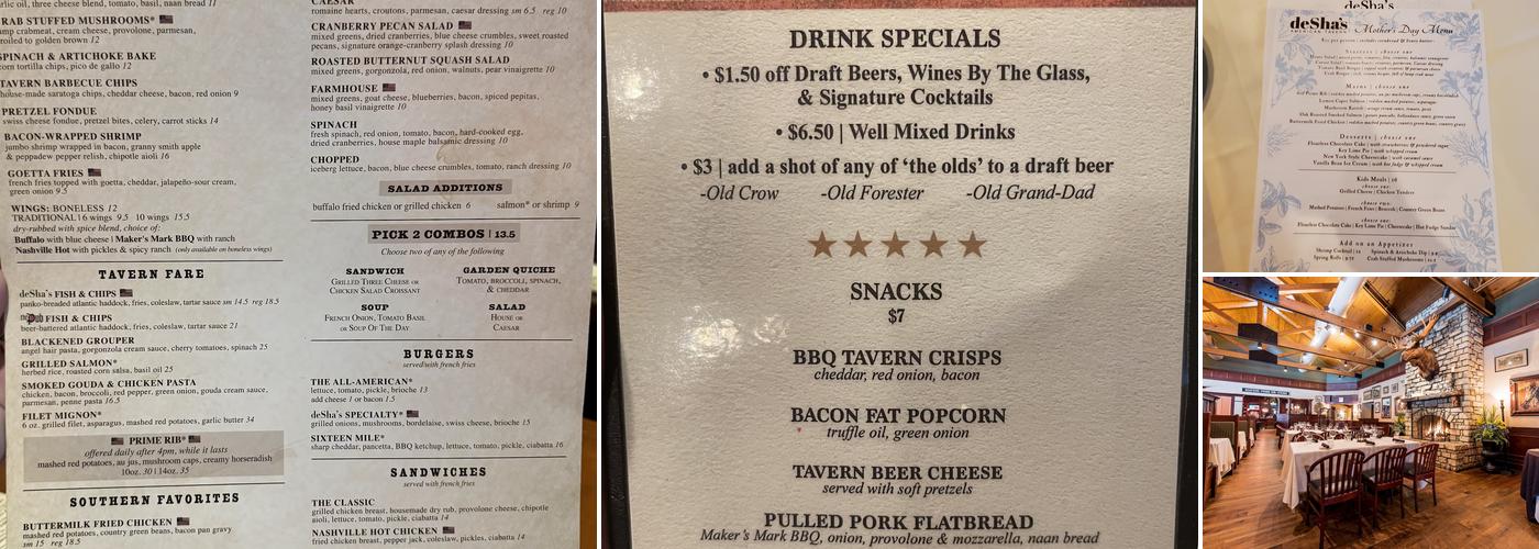 deSha's - Cincinnati Menu