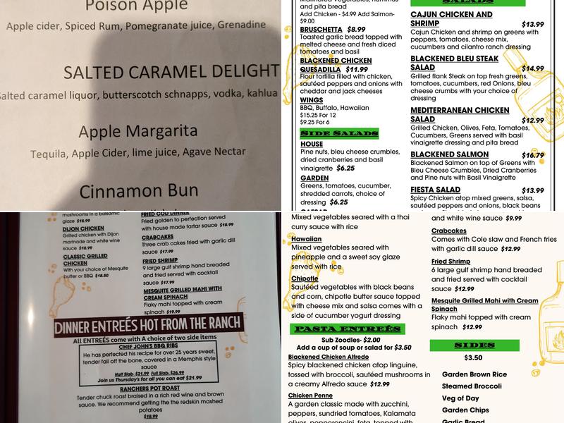 Through The Garden Restaurant Menu