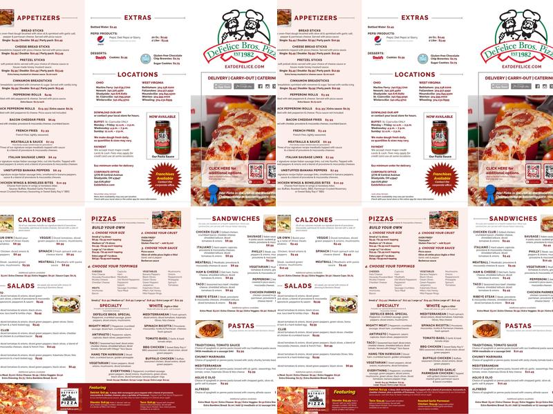 DeFelice Bros Pizza - Moundsville Menu