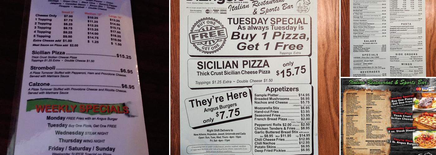 Di Angelo's Pizza Menu