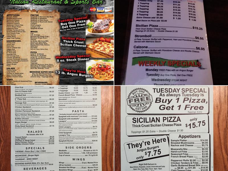 Di Angelo's Pizza Menu