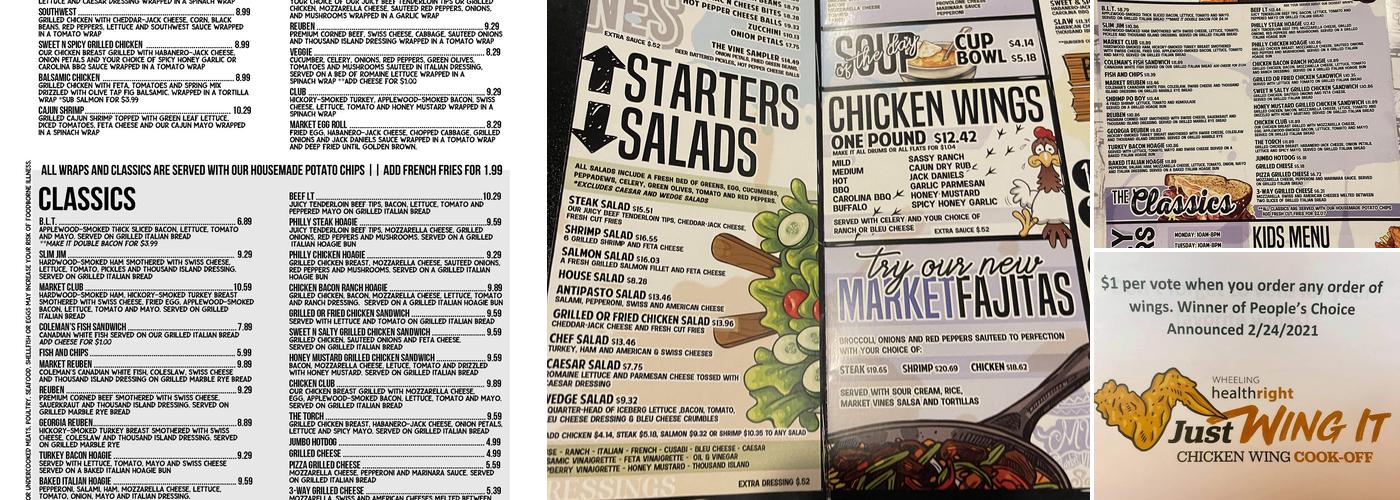 The Market Vines - Wine Bar & Grille Menu