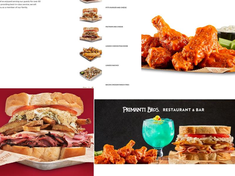 Primanti Bros. Restaurant and Bar Menu