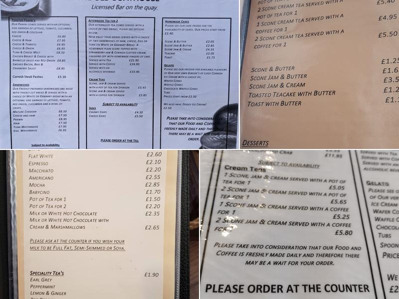 The Old Boat House Menu