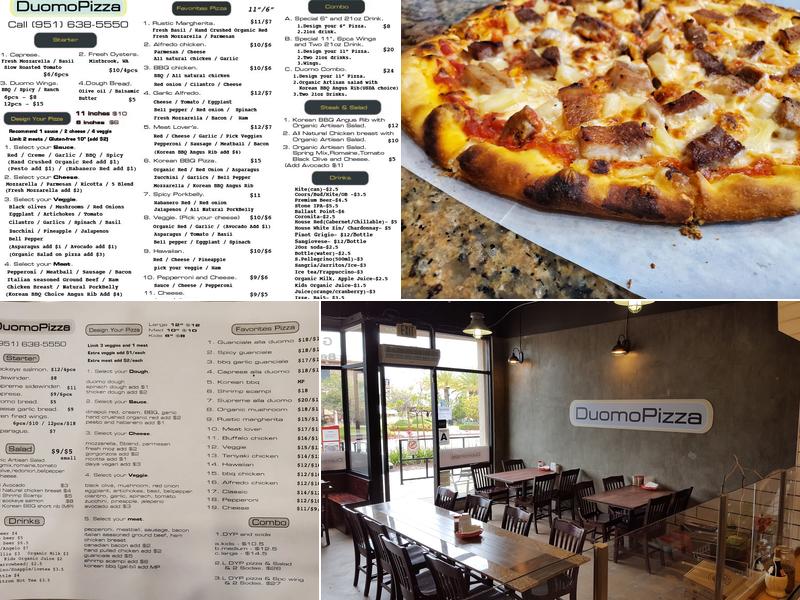Duomo Pizza, inc. Menu