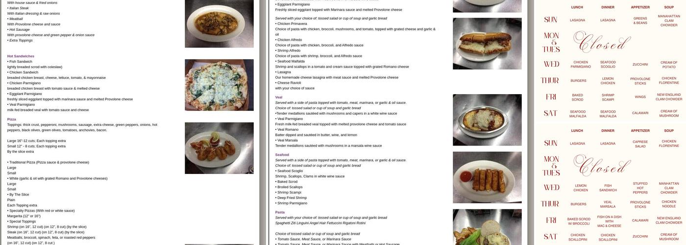 Carbonara's Menu