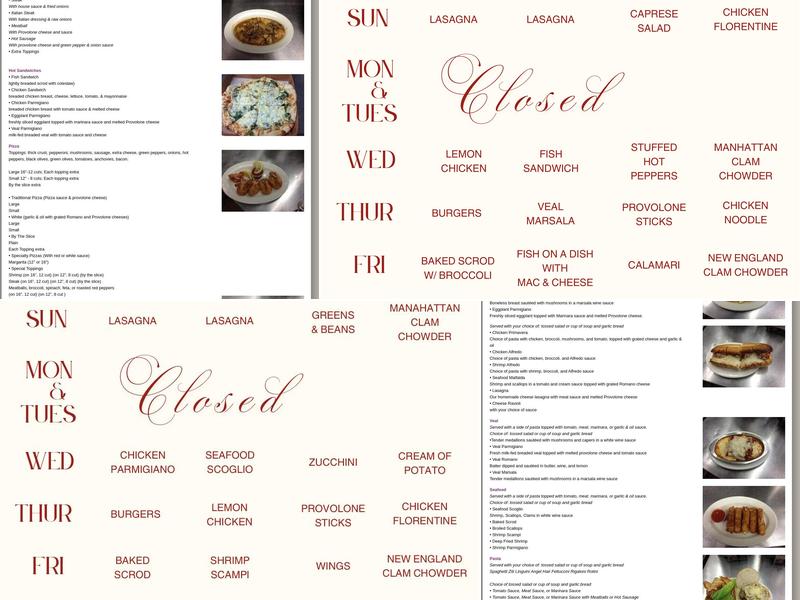 Carbonara's Menu