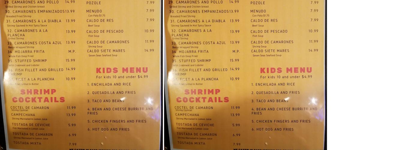 Tamazula Baja Grill Menu