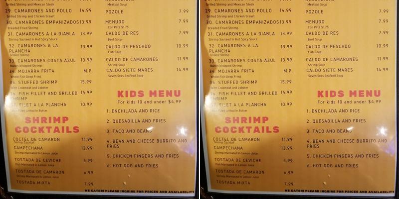 Tamazula Baja Grill Menu