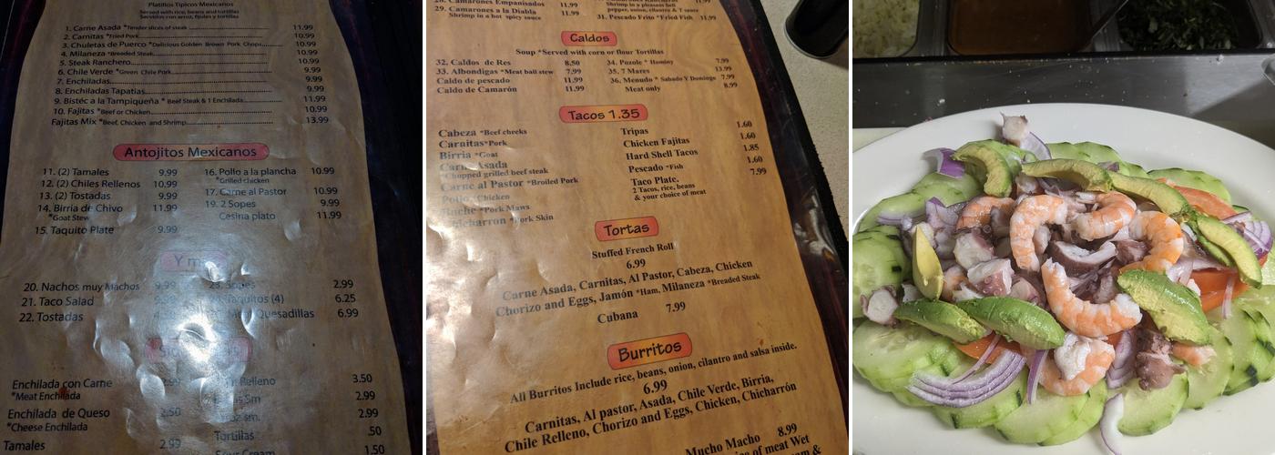 Tudy's Taqueria Menu