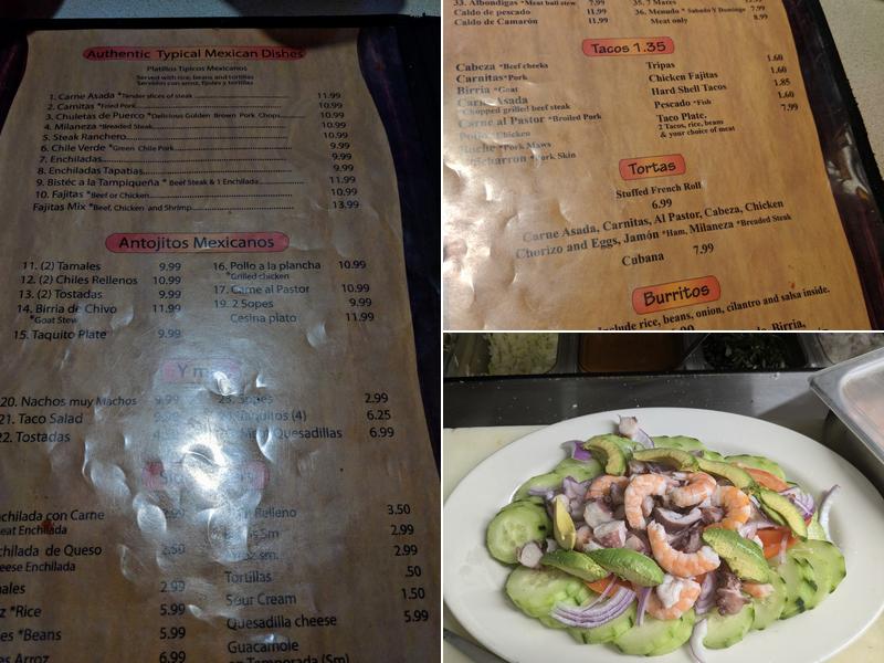 Tudy's Taqueria Menu