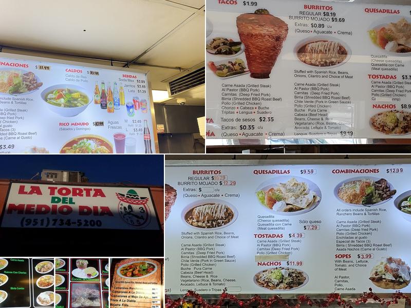 La Torta Del Medio Dia Menu