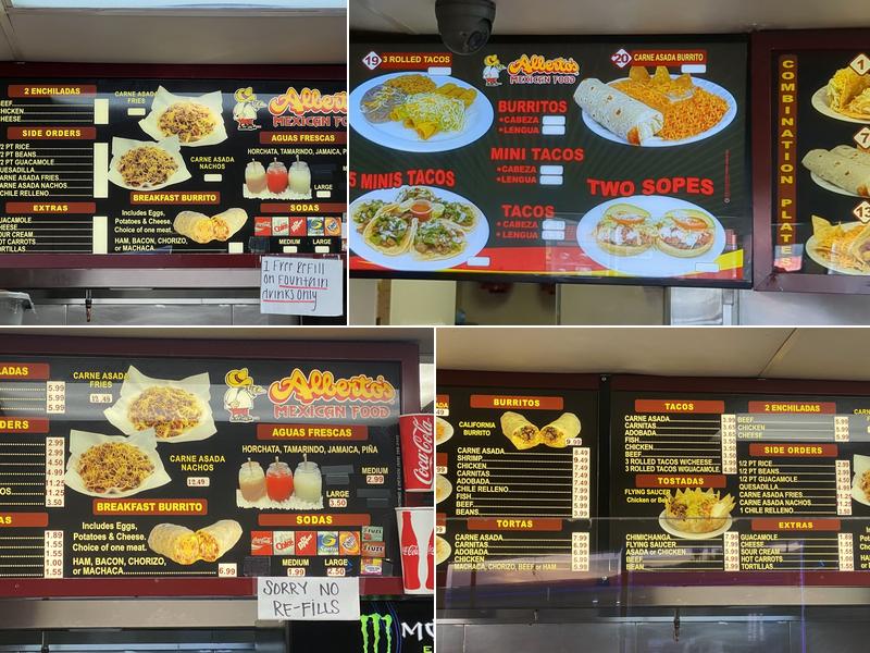 Alberto's Mexican Food Menu