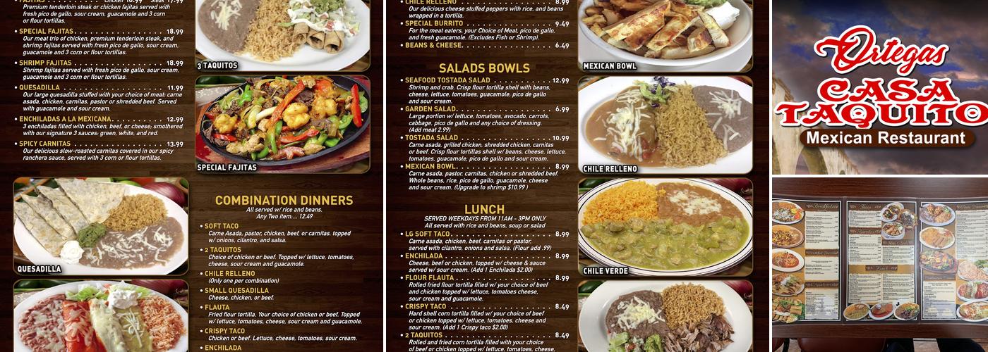 Casa Taquito Menu