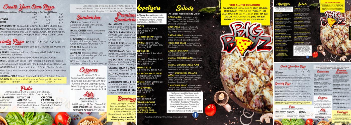 Big Boyz Menu