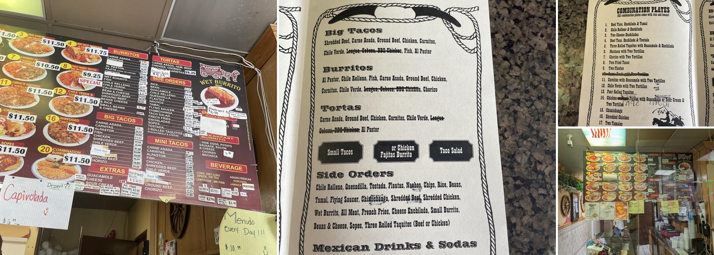 Rancho Taco Shop Menu