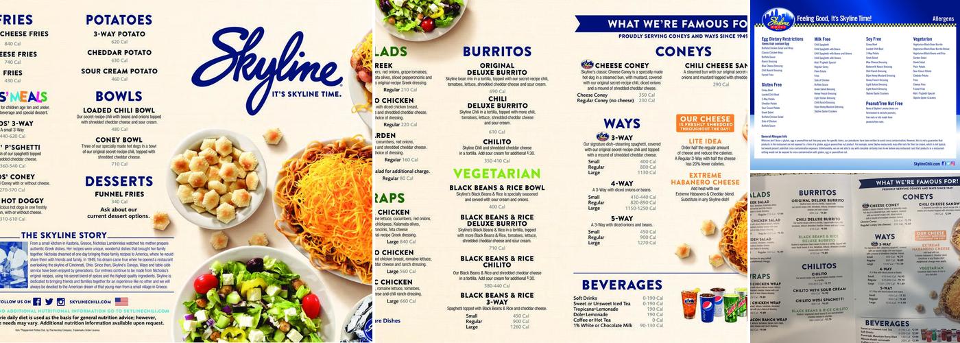 Skyline Chili Menu