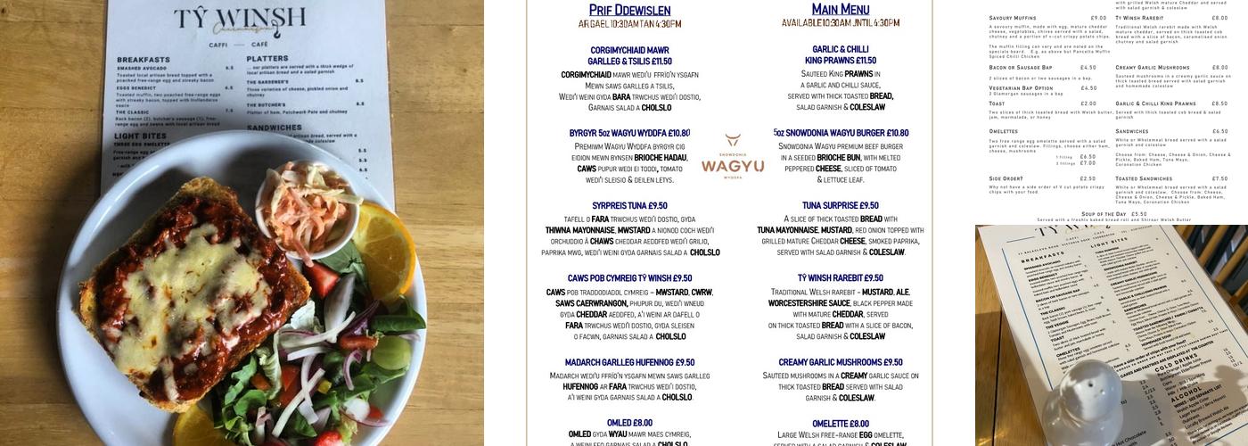 Caffi Ty Winsh Cafe Menu