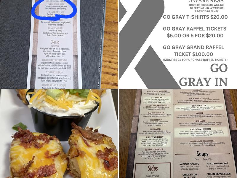 Nick & Tom's Restaurant & Bar Menu