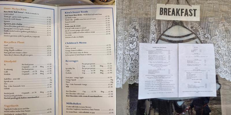 Bell Tower Cafe Tea Room Menu
