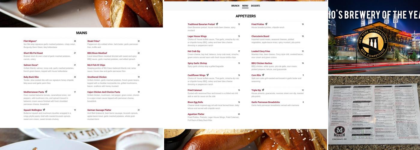 Moerlein Lager House Menu