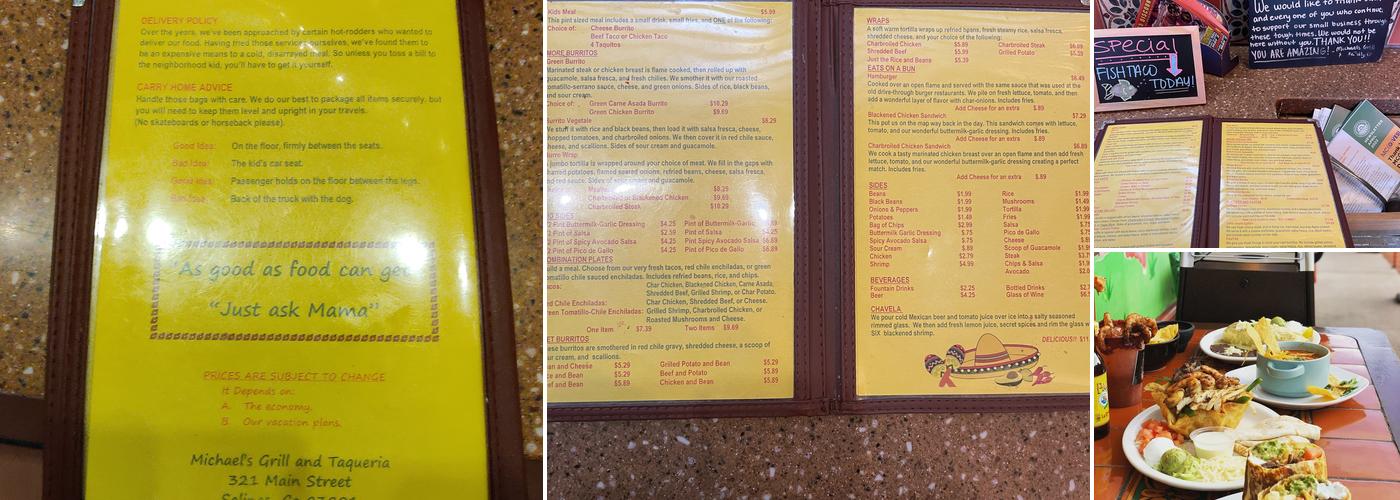 Michael's Grill & Taqueria Menu