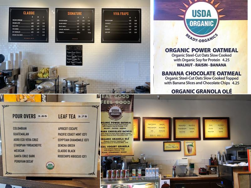 Viva Espresso Organics Menu