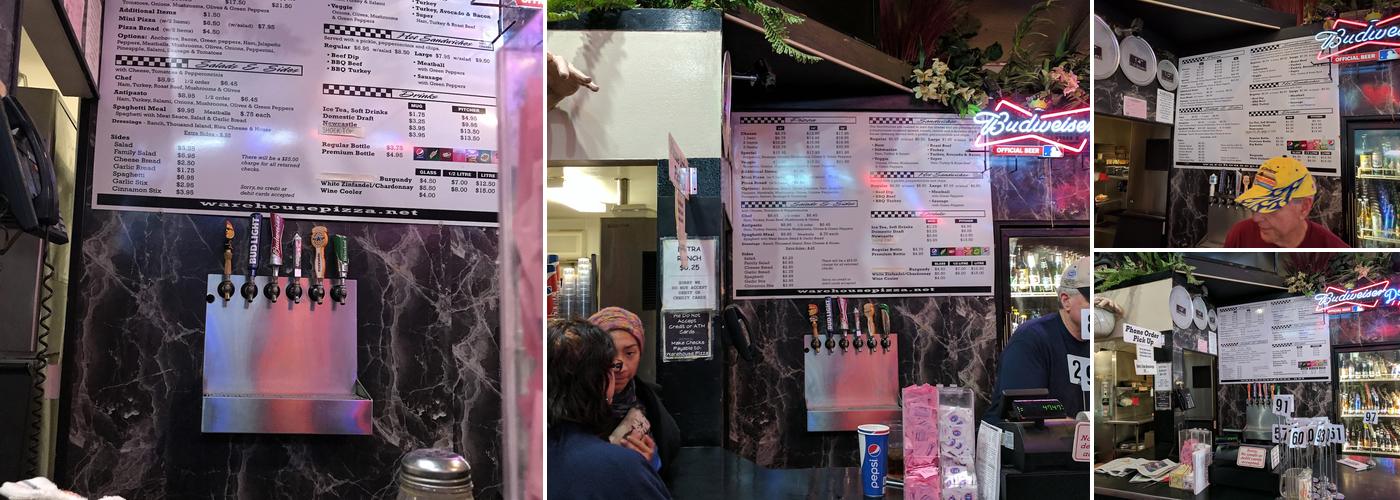 Warehouse Pizza Menu