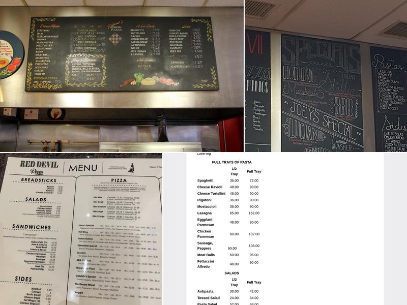 Red Devil Pizza Menu