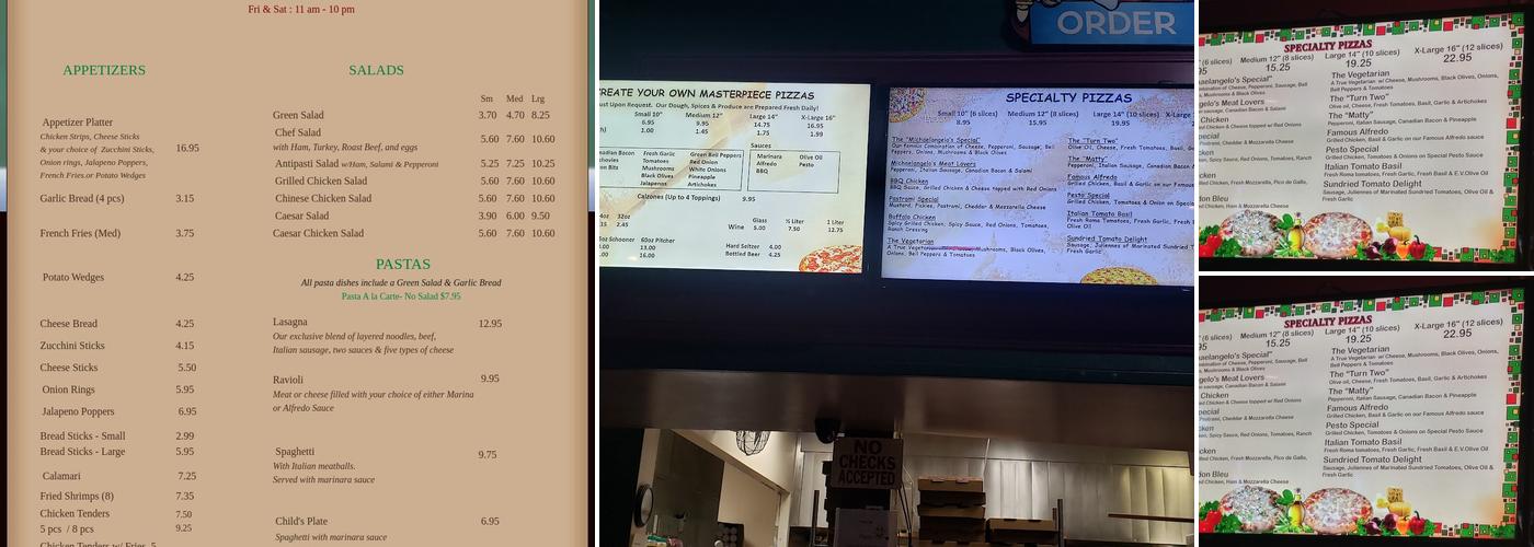Michaelangelo's Pizza Menu