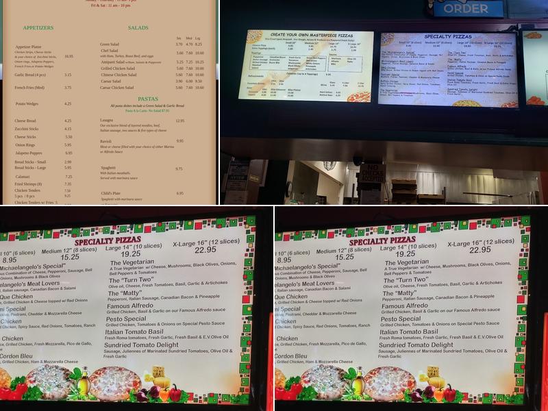 Michaelangelo's Pizza Menu