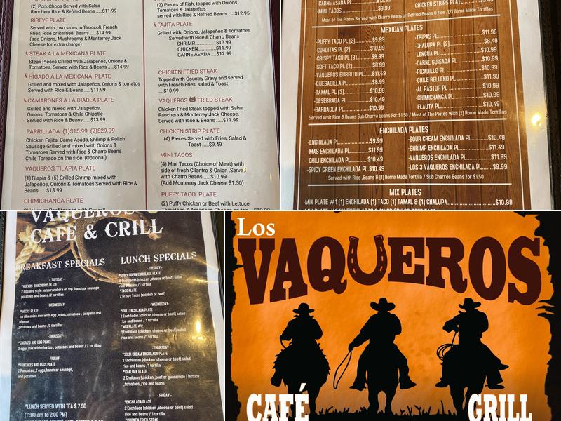 Los Vaqueros Cafe & Grill Menu