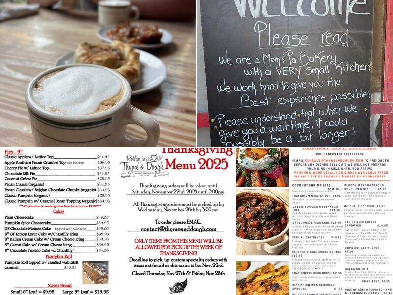 Rolling in Thyme & Dough Menu