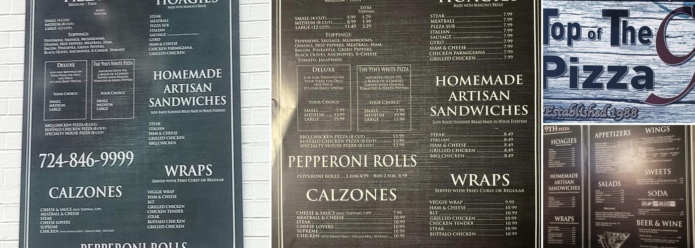 Top of the Ninth Menu