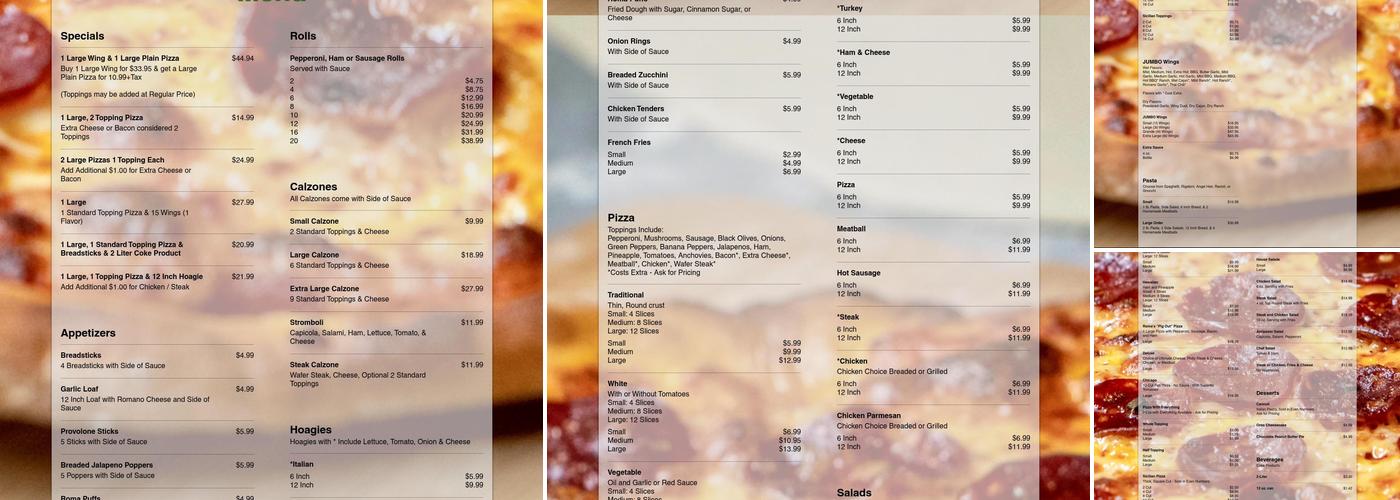 Pizza Roma & Pasta House Menu