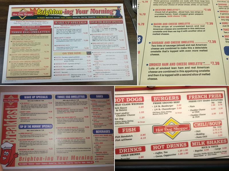 Brighton Hot Dog Shoppe Menu