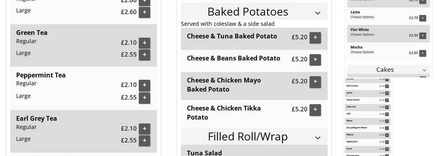 Spoons Coffee House Menu