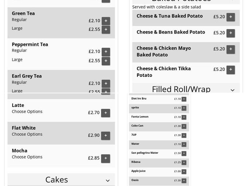 Spoons Coffee House Menu