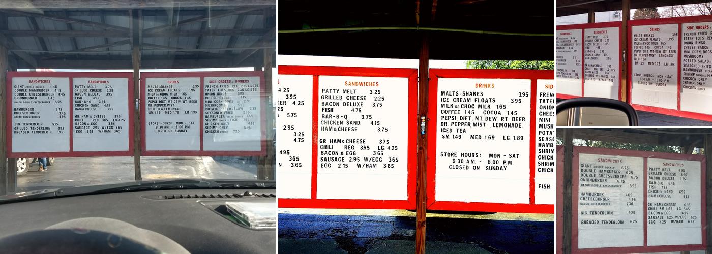 Myers Drive-In Menu