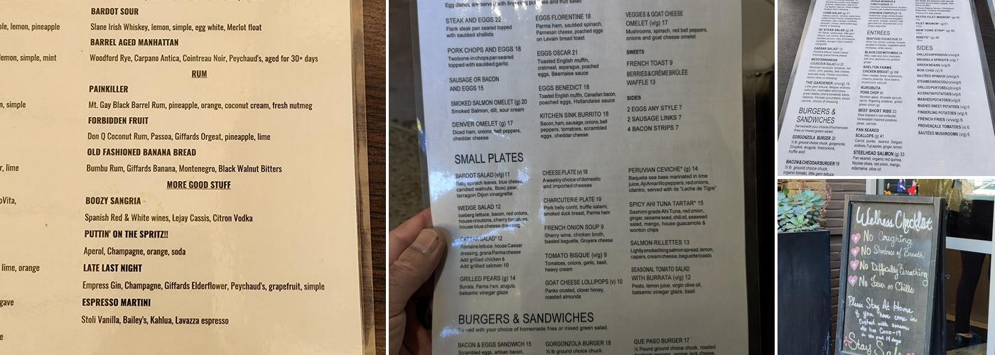 Bardot Menu