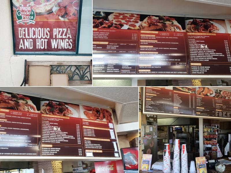 Papa Guido's Pizza Menu