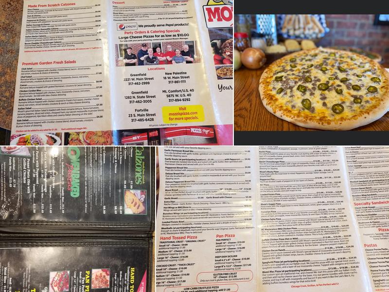 Mozzi's Pizza Menu