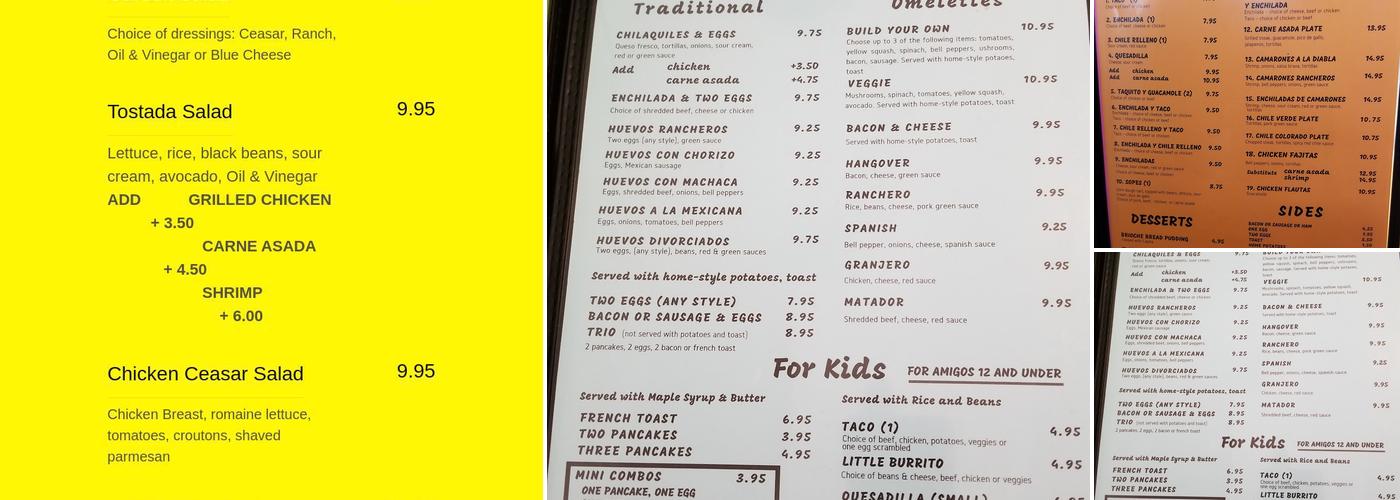 Calimex Cocina Mexicana Menu