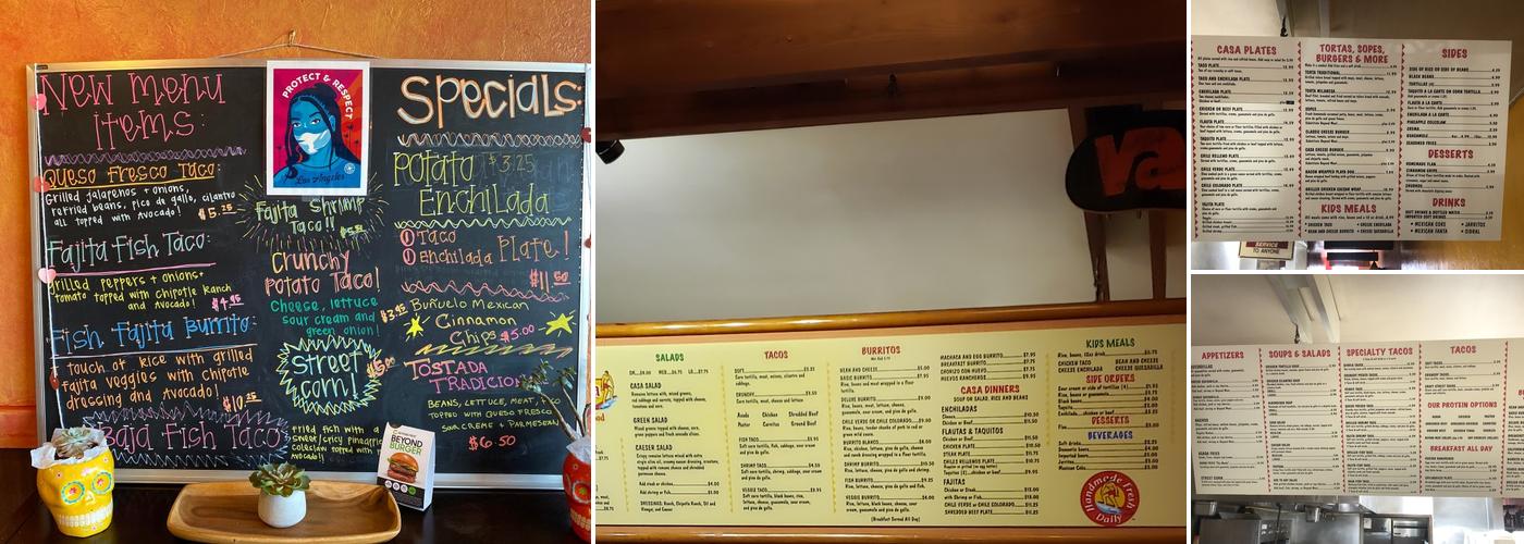 Casa Playa Menu