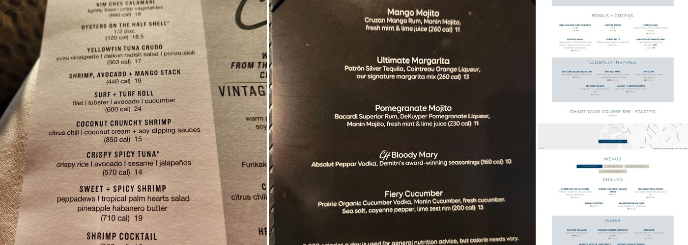 Chart House Menu